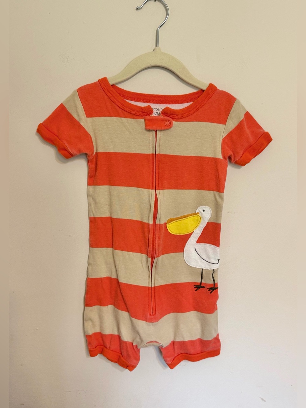 Carters | Short Sleeve Pelican Patch Sleep & Play Zippee | Size 3T